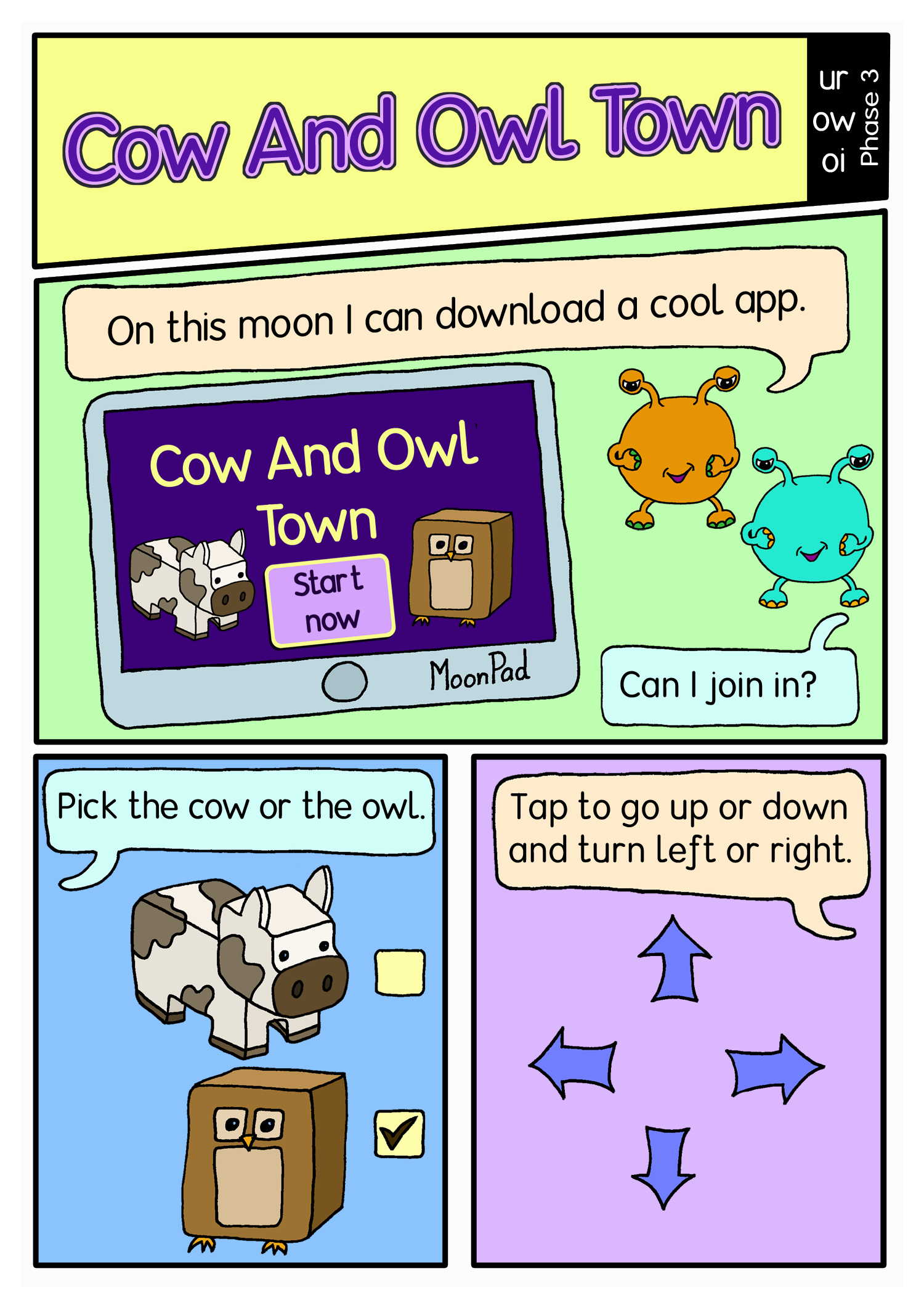 Cow And Owl Town comic panel1
